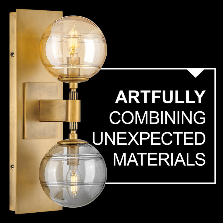 Heritage Brass 2-Light Sconce with Swirl Glass Shades