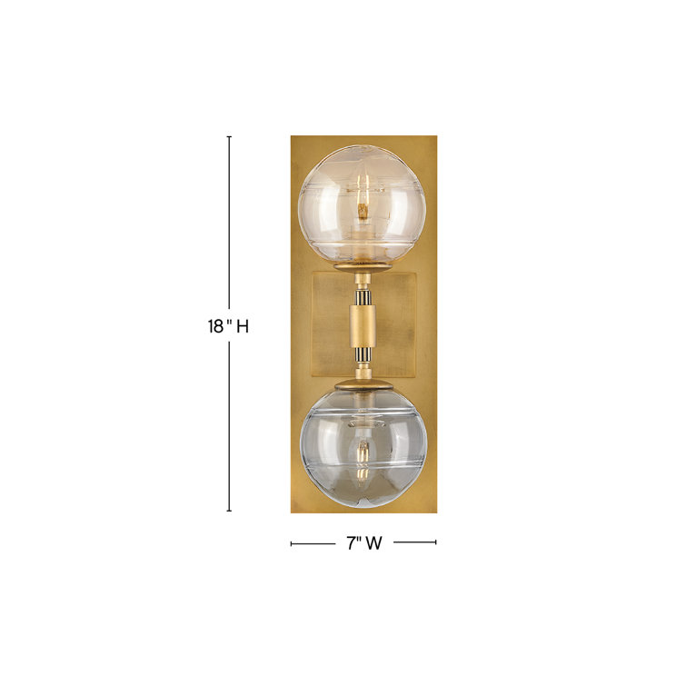 Heritage Brass 2-Light Sconce with Swirl Glass Shades