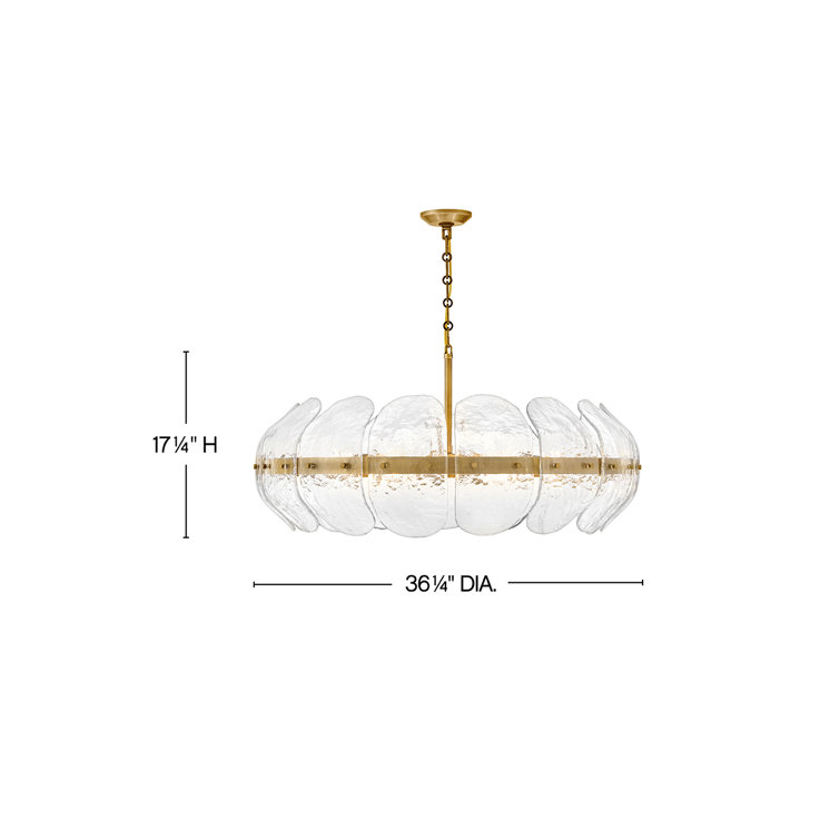 Heritage Brass 6-Light Drum Chandelier with Clear Glass Panels