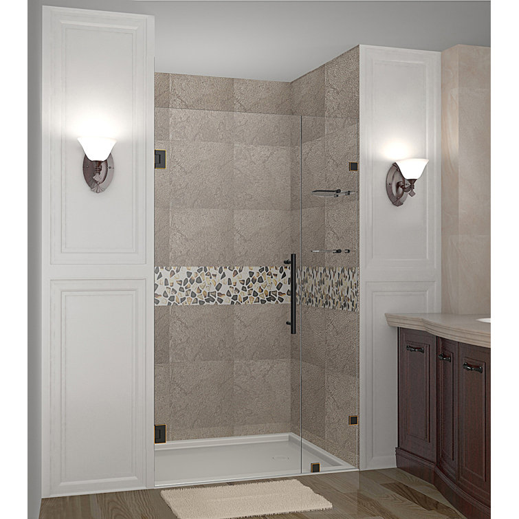 Nautis GS 50" x 72" Frosted Glass Frameless Hinged Shower Door