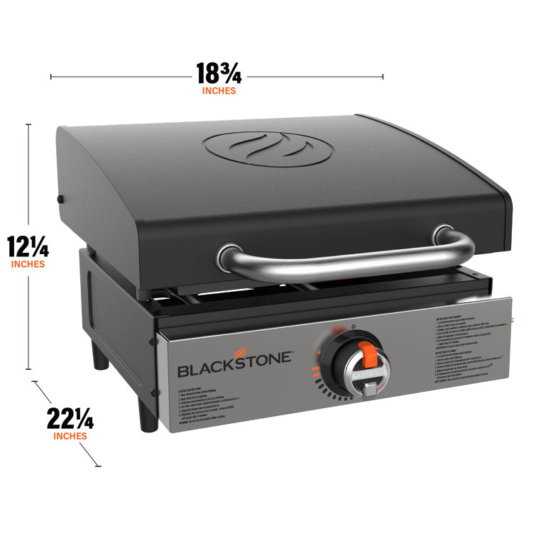 17" Stainless Steel Tabletop Propane Griddle with Hood