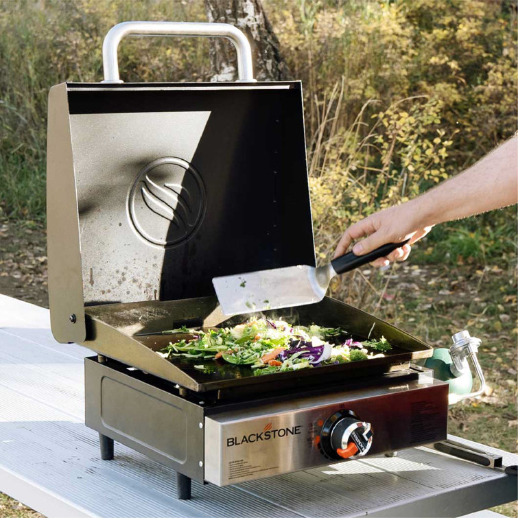 17" Stainless Steel Tabletop Propane Griddle with Hood