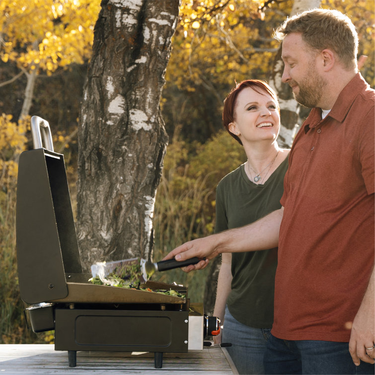 17" Stainless Steel Tabletop Propane Griddle with Hood