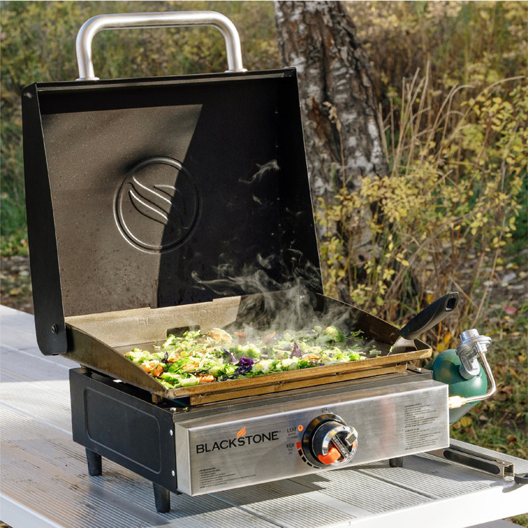 17" Stainless Steel Tabletop Propane Griddle with Hood