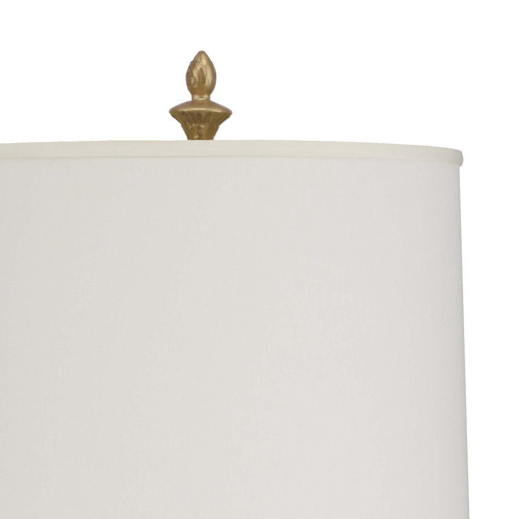 Aquamarine Ceramic Table Lamp with Cream Shade and Gold Accents