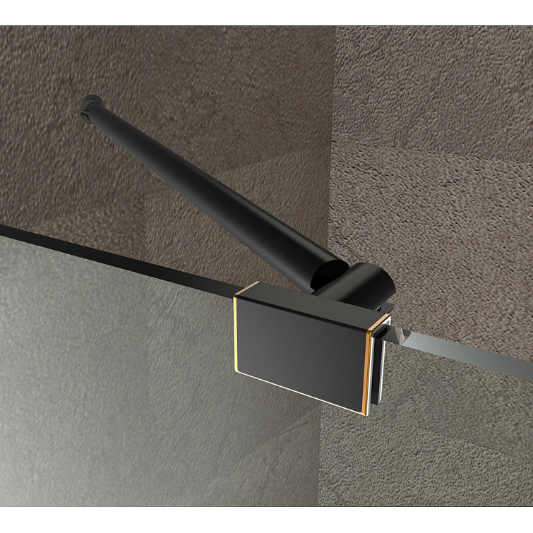 Nautis GS 63'' Clear Tempered Glass Frameless Hinged Shower Door