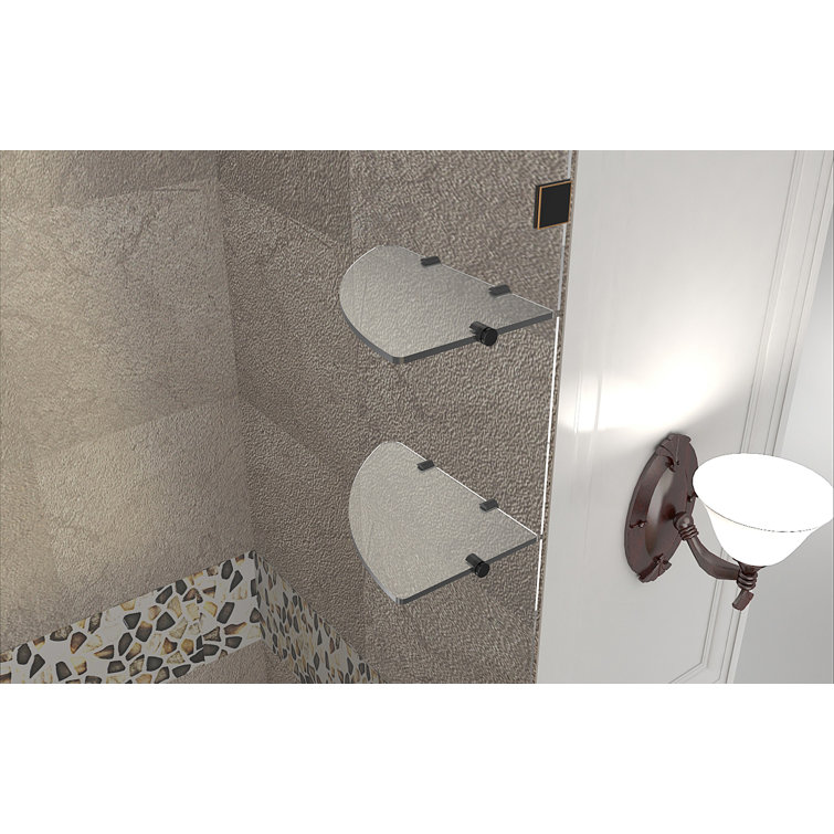 Nautis GS 63'' Clear Tempered Glass Frameless Hinged Shower Door