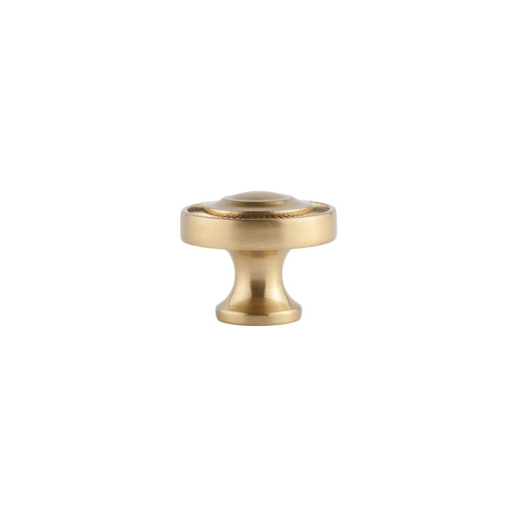 Minted Satin Brass Round Knob with Mounting Hardware