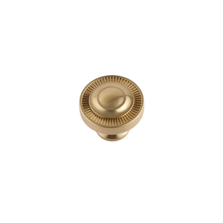 Satin Brass Round Knob with Mounting Hardware