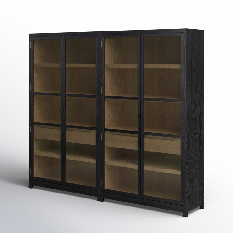 Millie Matte Black and Oak Double Display Cabinet