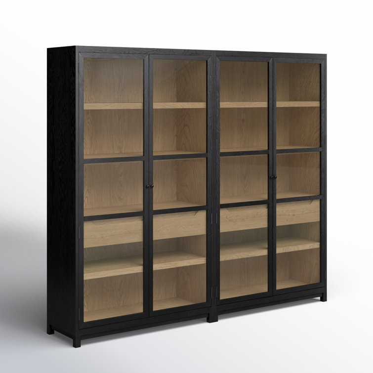 Millie Matte Black and Oak Double Display Cabinet