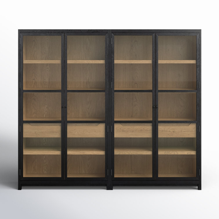 Millie Matte Black and Oak Double Display Cabinet
