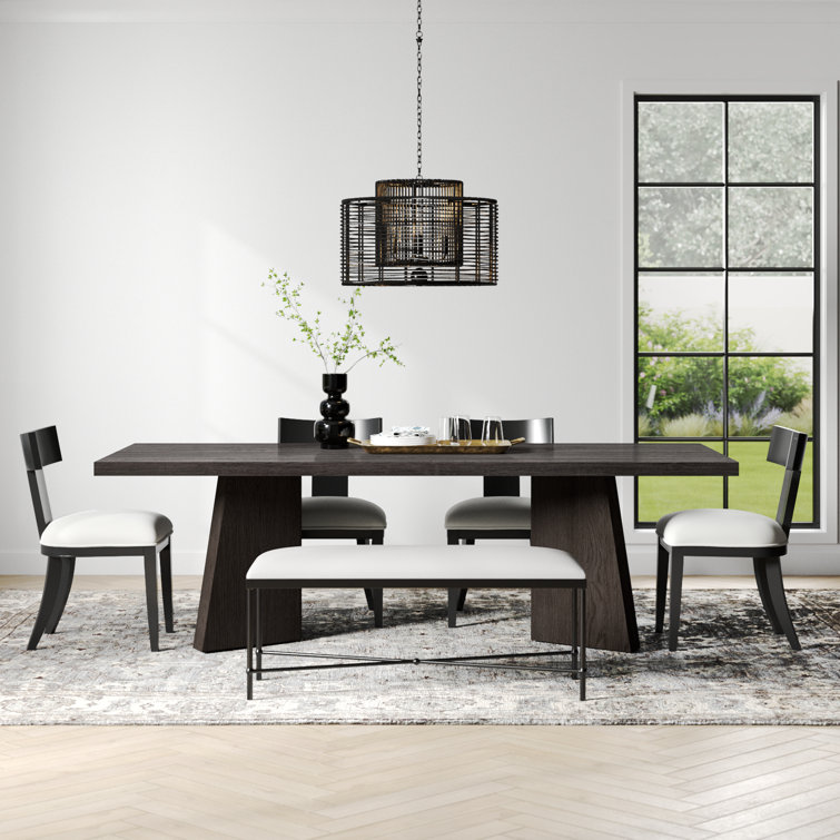 Espresso Oak Rectangular Dining Table for Ten