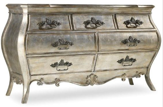 Bardot Silver Leaf Bombay-Inspired 7-Drawer Dresser with Cedar Lining