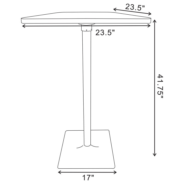Dark Elm and Matte Black Square Bar Height Table