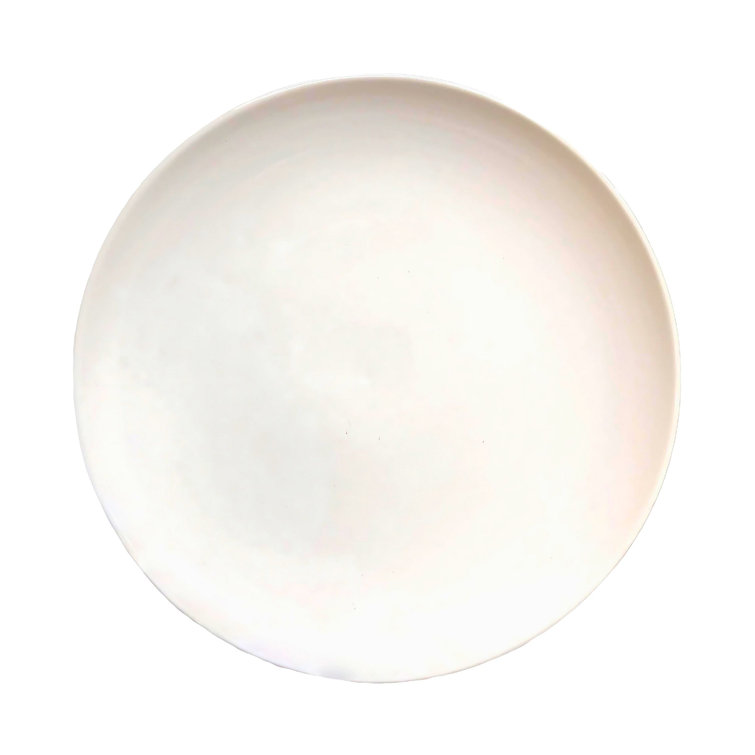White Handcrafted Porcelain Dinner Plate Set