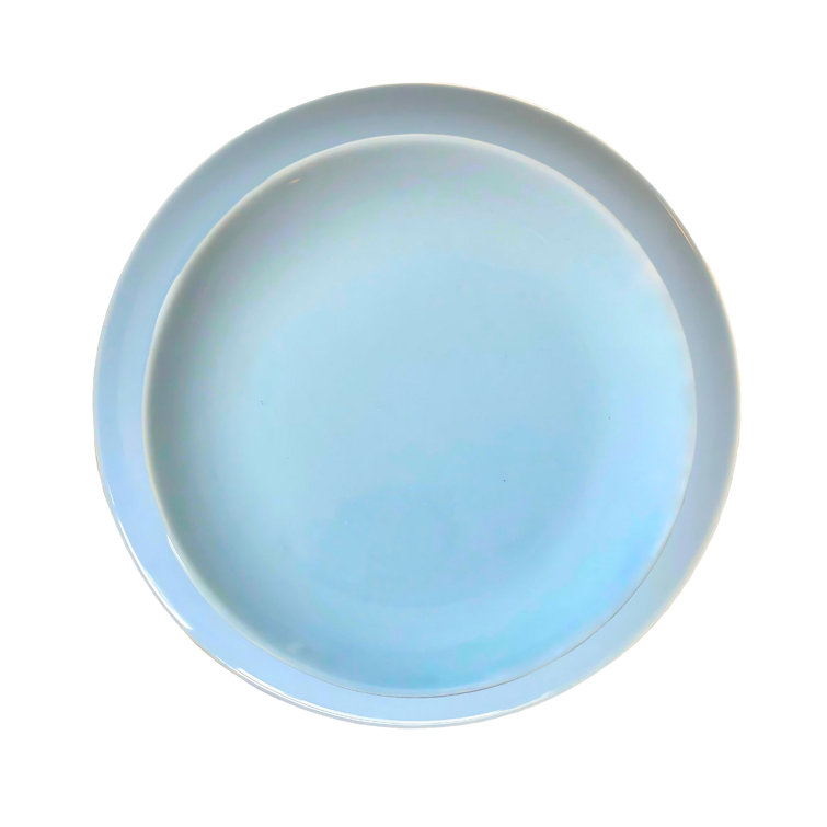 White Handcrafted Porcelain Dinner Plate Set