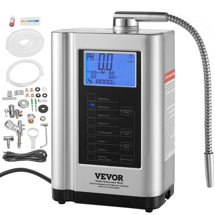 Compact Silver Alkaline Water Ionizer with LCD Display