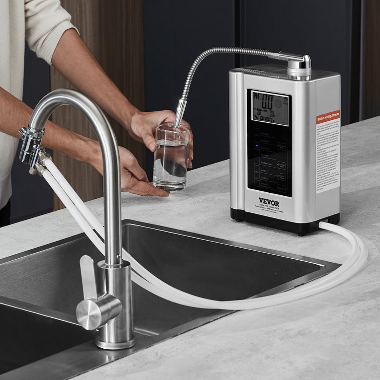 Compact Silver Alkaline Water Ionizer with LCD Display