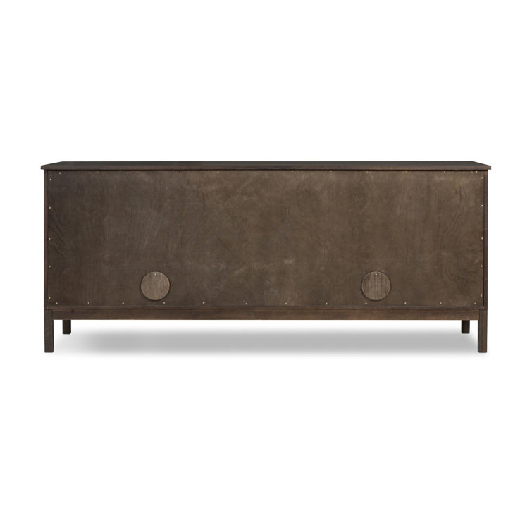 Alessio Smoked Black Oak Sideboard with Grid Pattern