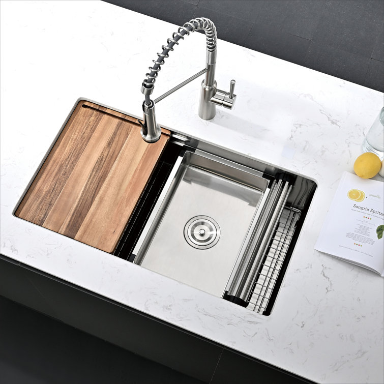 30'' Brushed Stainless Steel Undermount Single Bowl Kitchen Sink