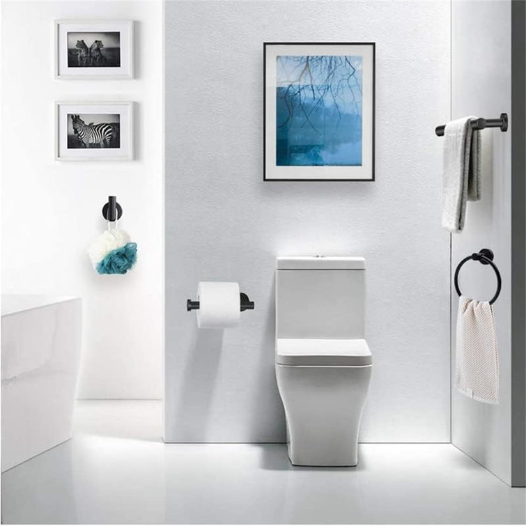Matte Black Stainless Steel 5-Piece Bathroom Hardware Set