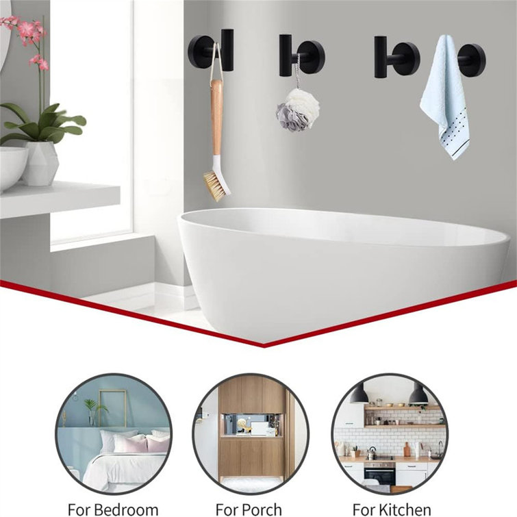 Matte Black Stainless Steel 5-Piece Bathroom Hardware Set