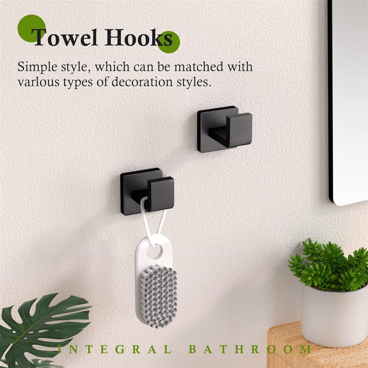 Matte Black 10-Piece Stainless Steel Bathroom Hardware Set