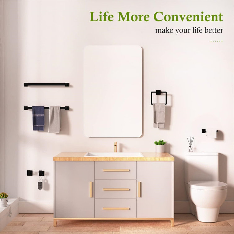 Matte Black 10-Piece Stainless Steel Bathroom Hardware Set