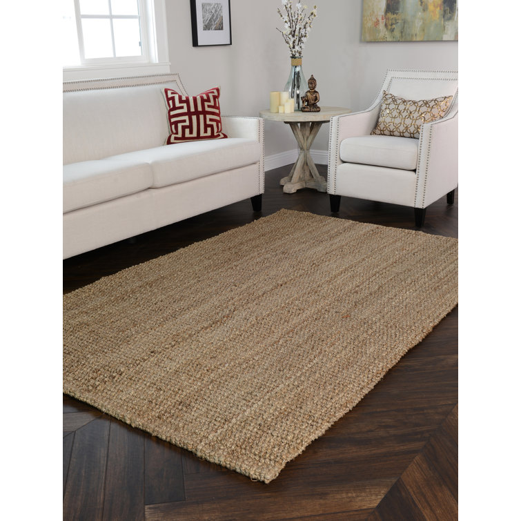 Annello Beige Handmade Jute Rectangular Rug 5' x 8'