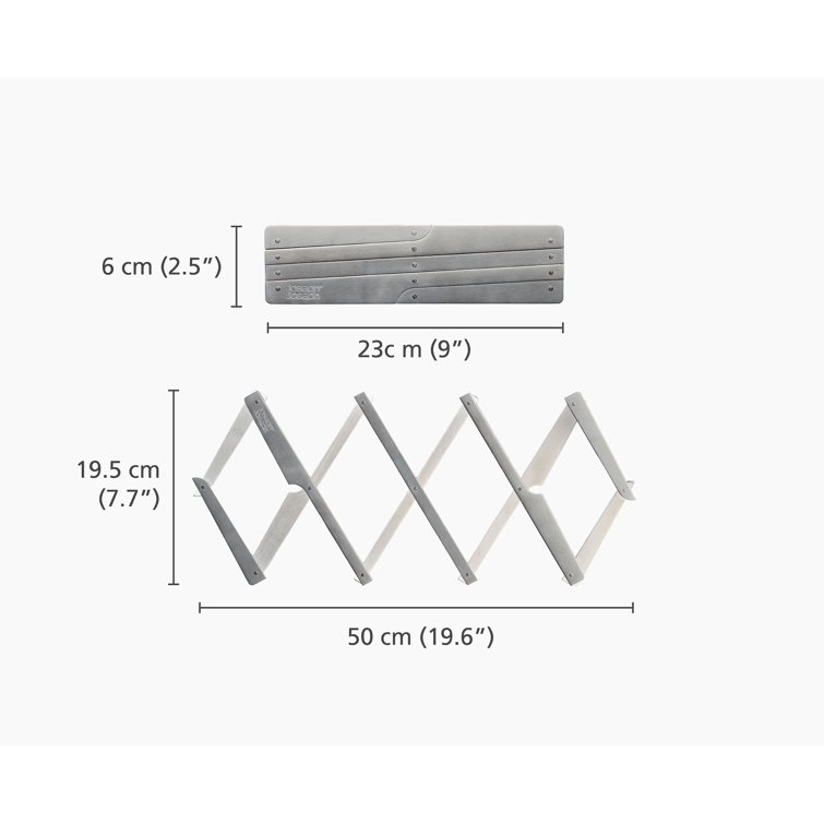 Expandable Silver Stainless Steel Rectangle Trivet
