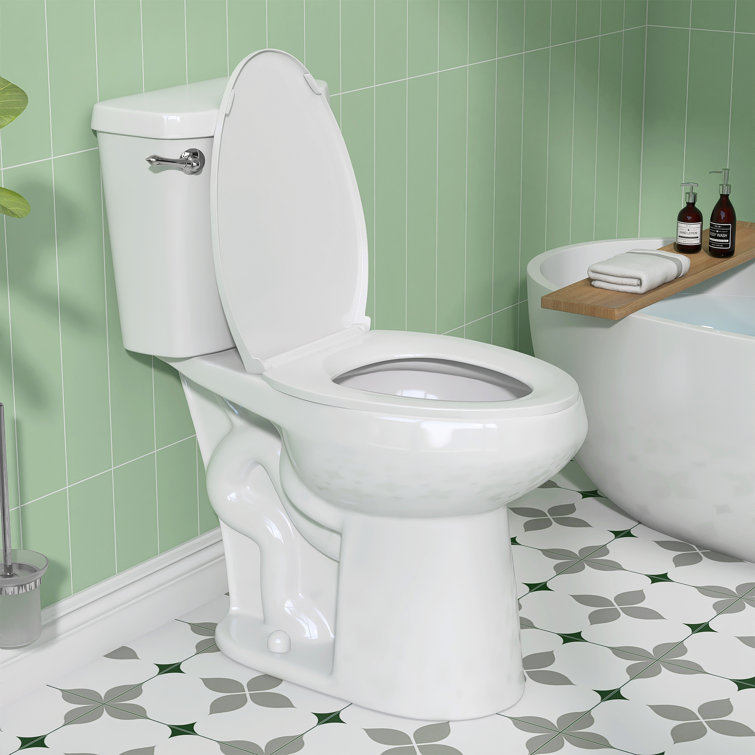 White Ceramic Elongated High Efficiency Two-Piece Toilet
