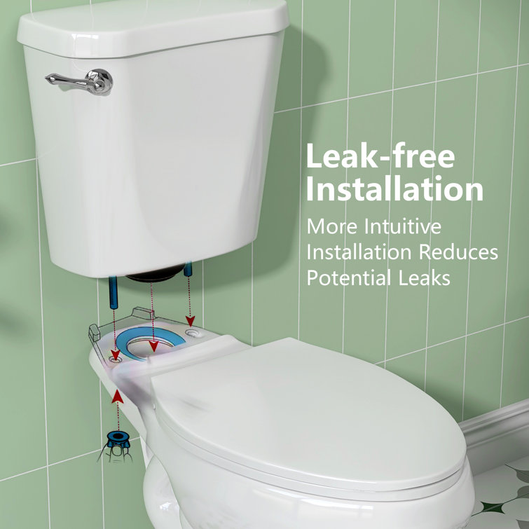 White Ceramic Elongated High Efficiency Two-Piece Toilet