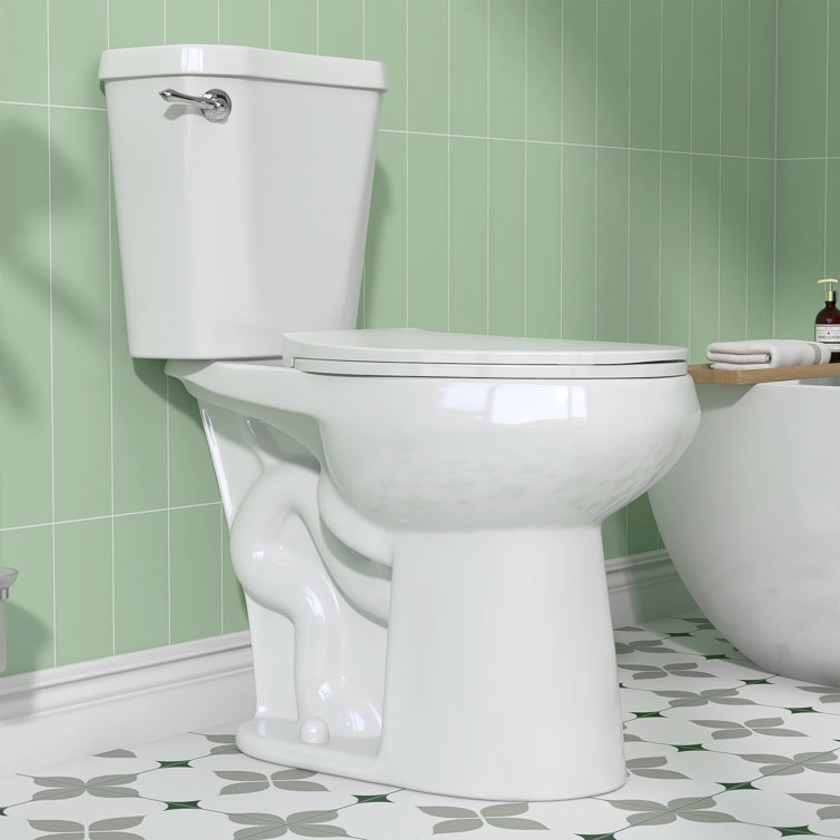 White Ceramic Elongated High Efficiency Two-Piece Toilet