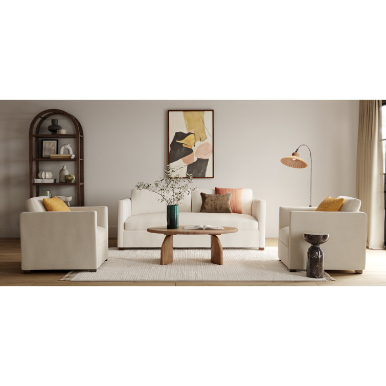 Mid-Century Modern Abstract Canvas with Pine Frame