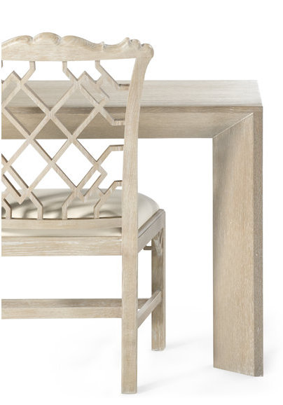 Beige Oak Extendable Rectangular Dining Table