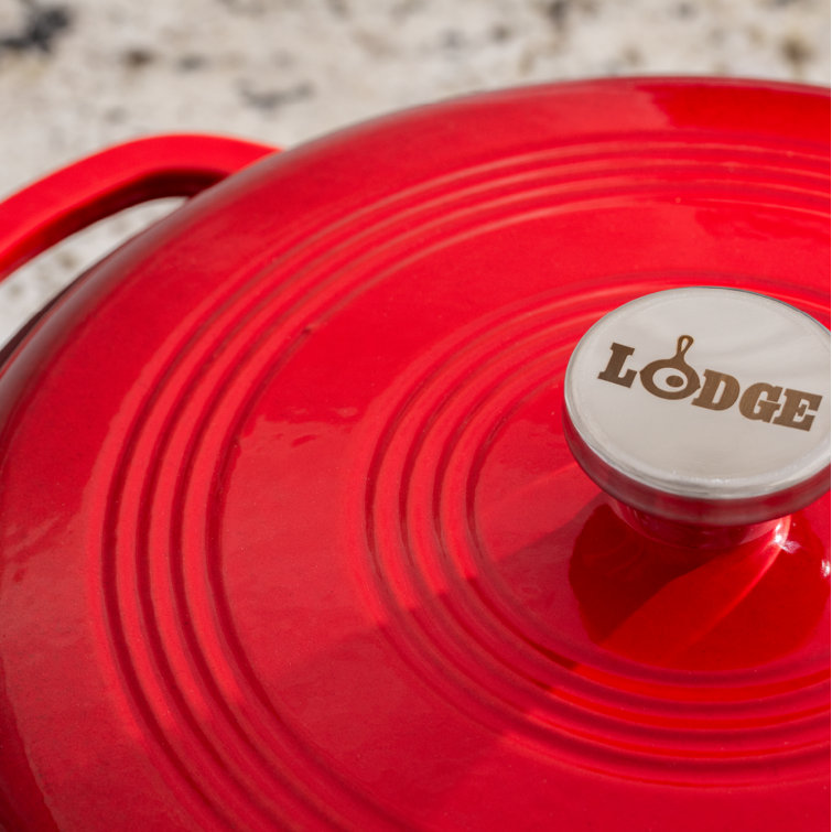 Red Enameled Cast Iron 3 Qt Dutch Oven
