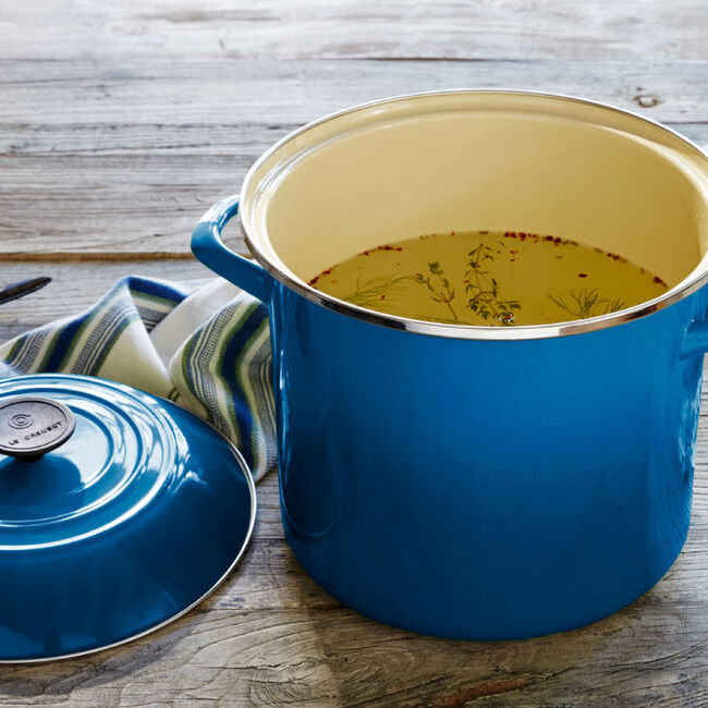 Marseille Blue 8-Quart Enamel Carbon Steel Stockpot