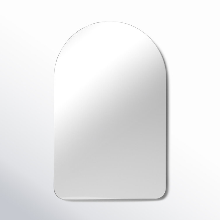 Silver Arched Metal Frame Vertical Wall Mirror