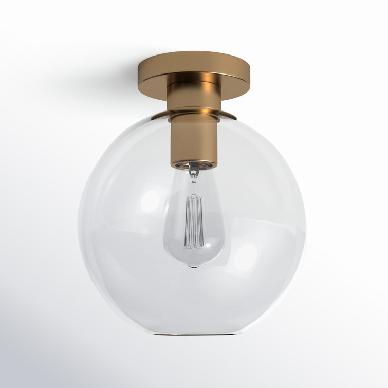 Baxter Cosmopolitan Brass & Glass Flush Mount Ceiling Light
