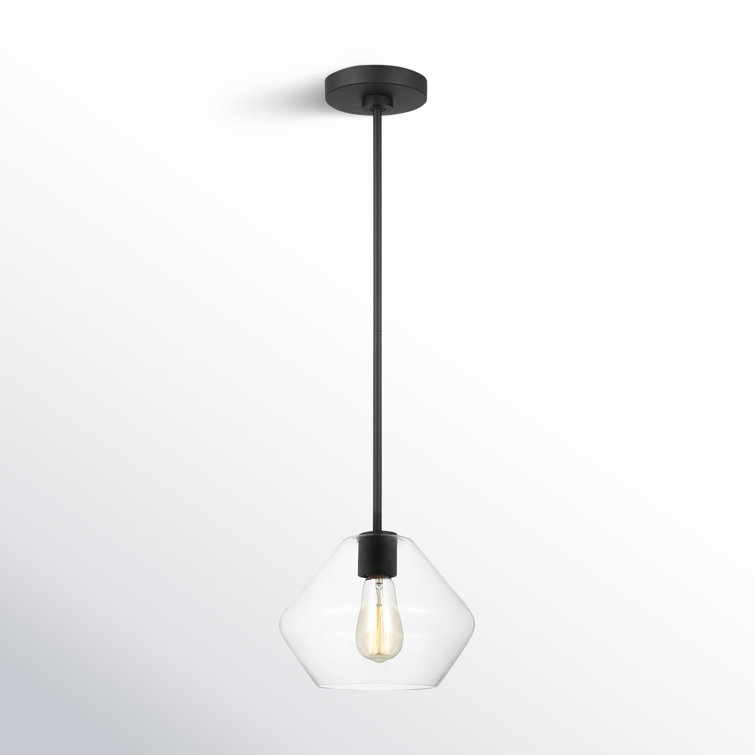 Jett Midnight Black Mini Pendant with Clear Glass Shade