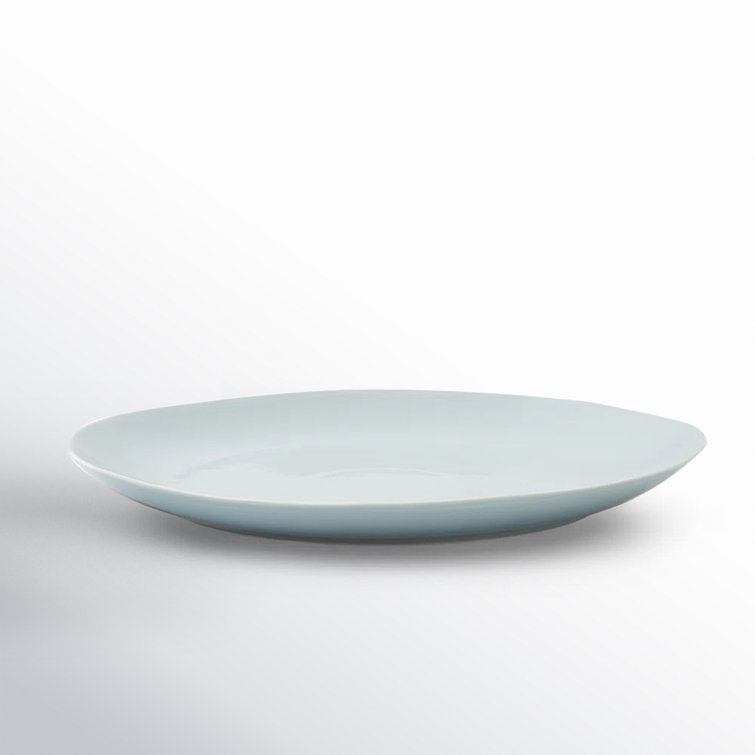 Robin's Egg Blue Ceramic Round Platter Dish, 13-Inch