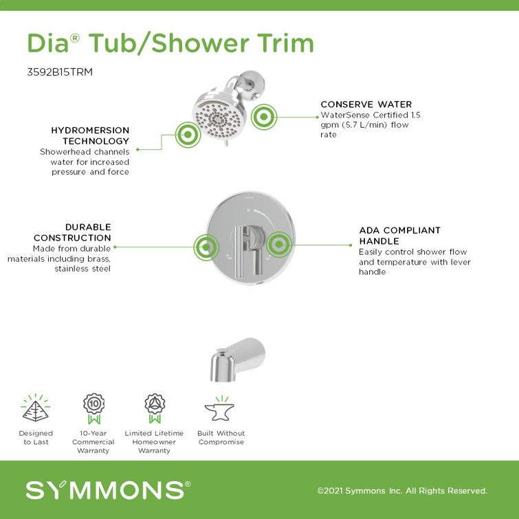 Polished Chrome Wall Mounted Multi Spray Tub & Shower Faucet