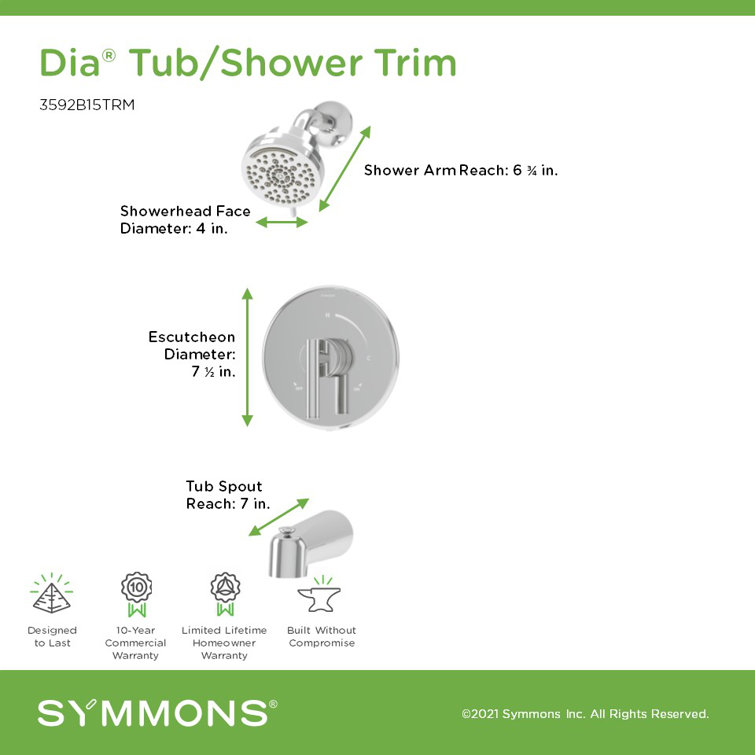 Polished Chrome Wall Mounted Multi Spray Tub & Shower Faucet