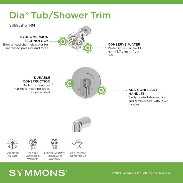 Polished Chrome Wall Mounted Tub and Shower Faucet Set
