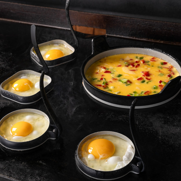 Black and Silver Stainless Steel Egg and Omelet Ring Kit