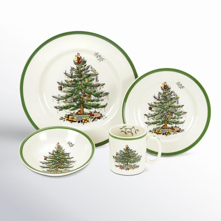 Spode Christmas Tree 4-Piece Earthenware Dinnerware Set