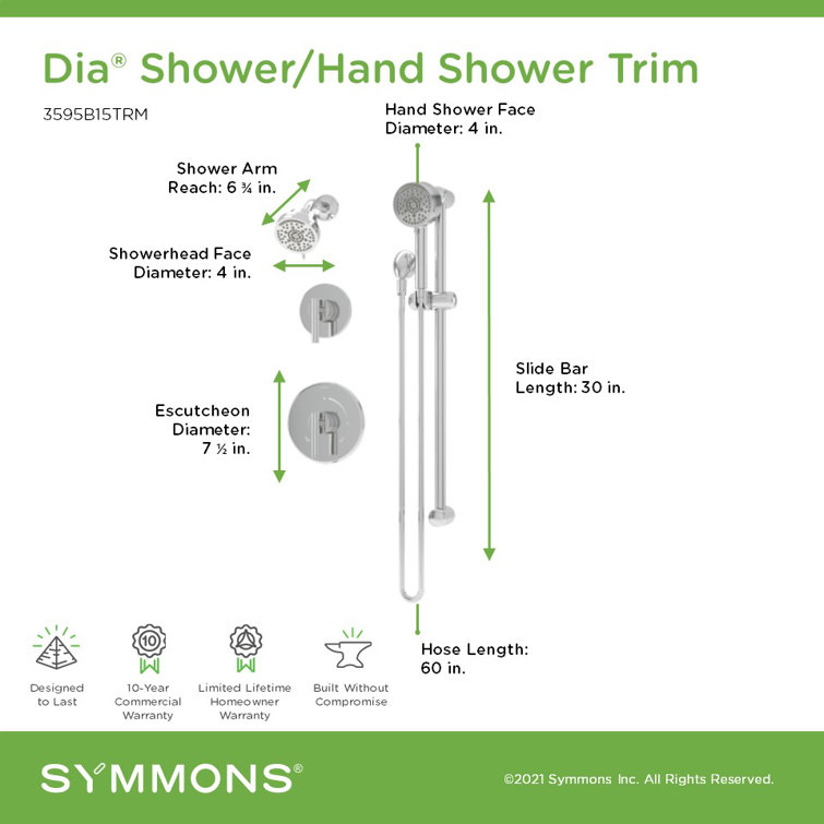 Polished Chrome Adjustable Multi-head Shower System with Handheld Sprayer