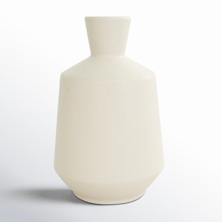 White Ceramic Cylinder Table Vase