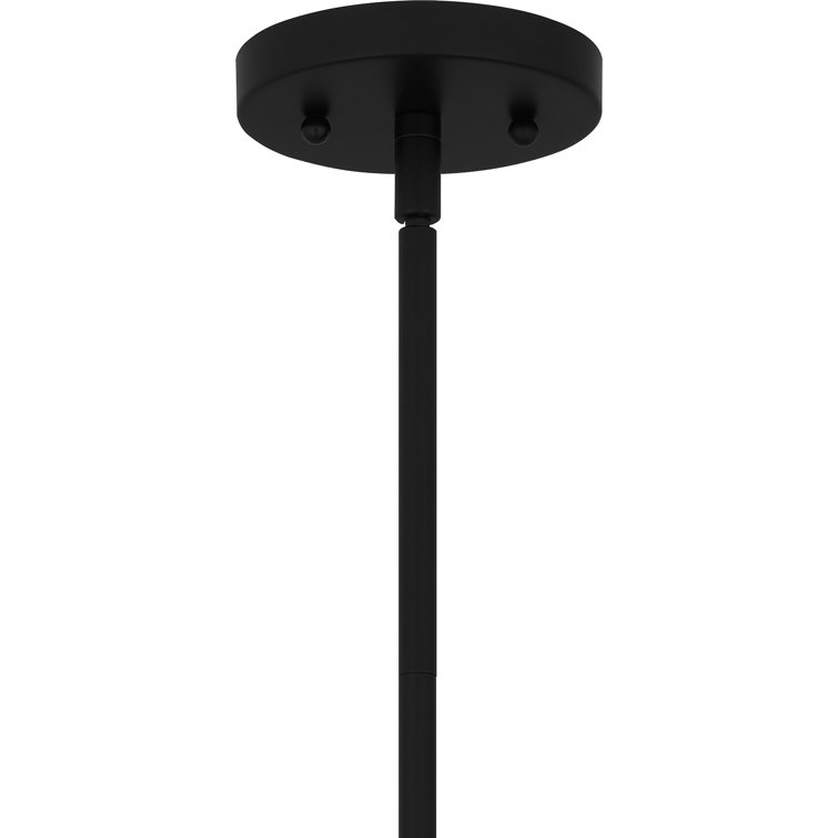 Stetson Matte Black and Clear Seedy Glass Mini Pendant Light